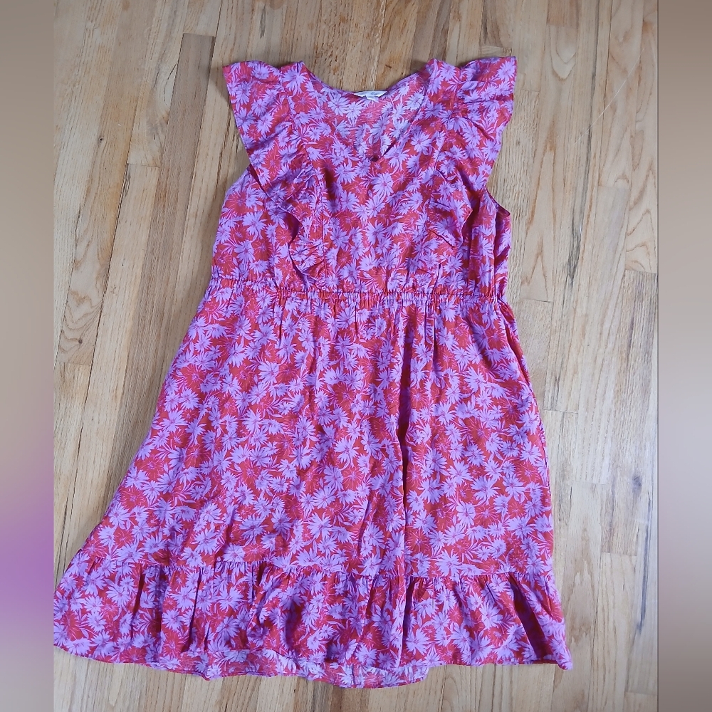 Pink and Red Floral Dress